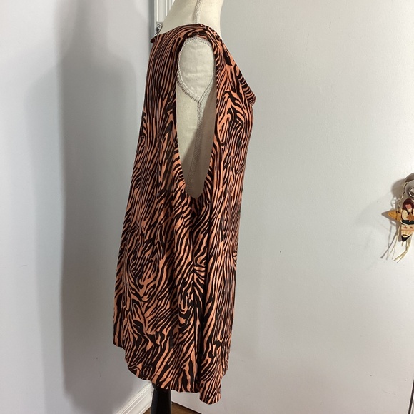 BOB MACKIE STUDIO PLUS SZ 3X SILK BLEND LIQUID KNIT COWL NECK TANK TOP ANIMAL - Picture 6 of 8